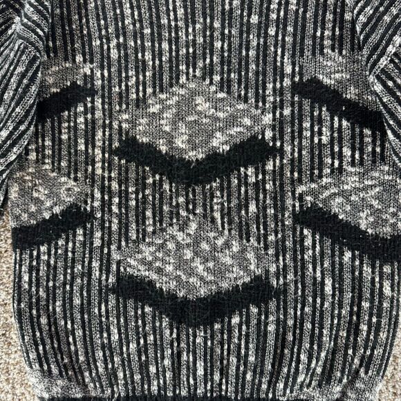 Vintage Edison Knitwear Sweater Mens Large Silver Black Pullover Made In USA VTG - Picture 6 of 13